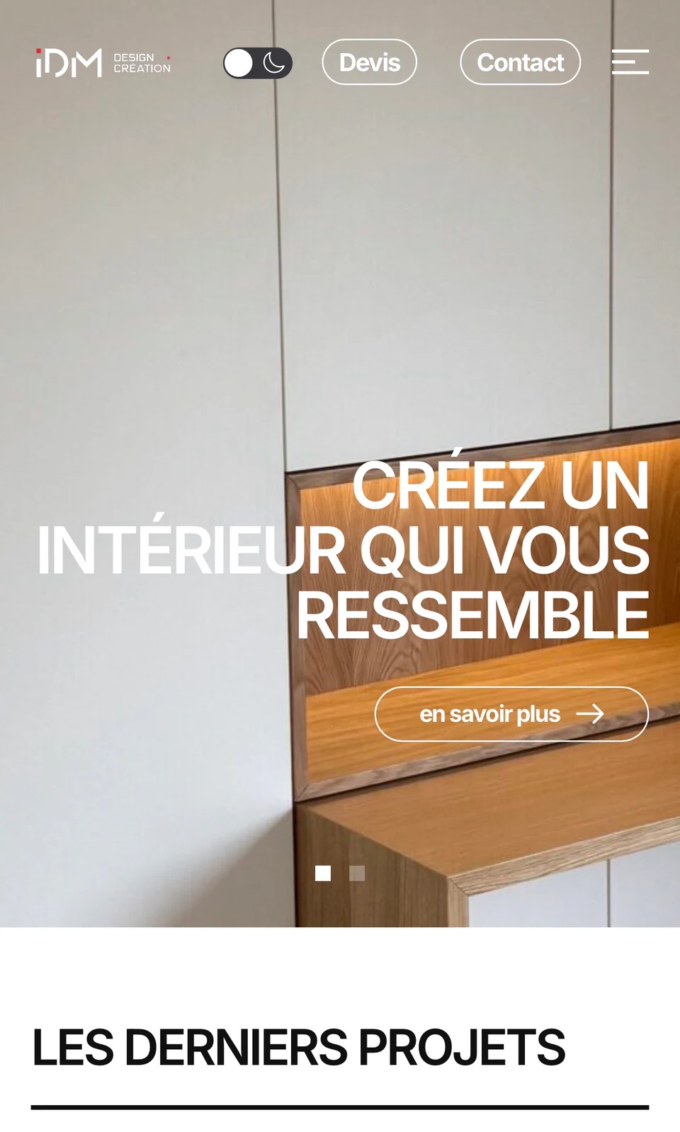 Le site IDM Design & Création : un intérieur sur mesure et la présentation de leur savoir-faire