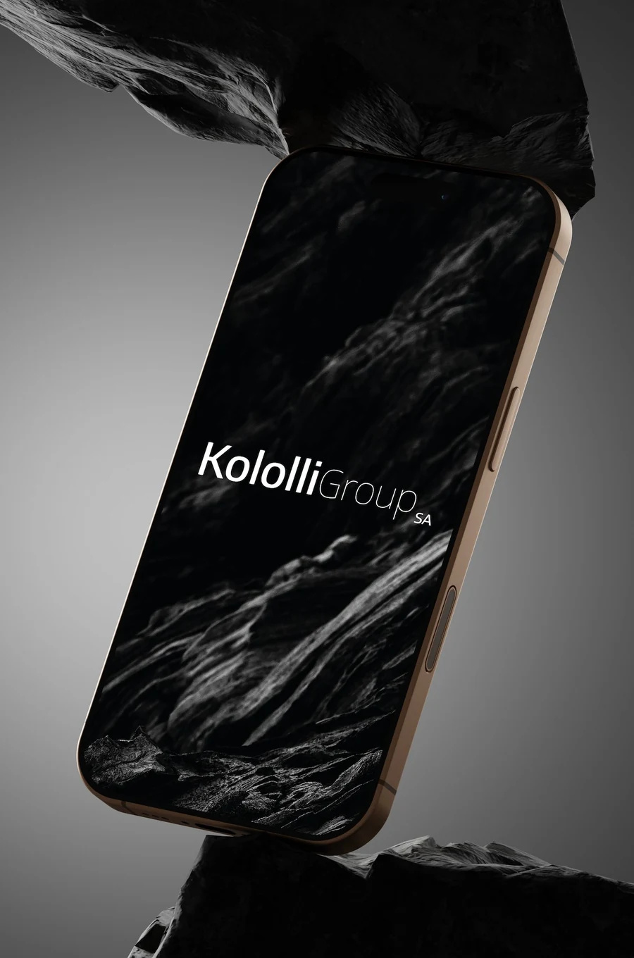L’identité Kololli Group SA présentée sur un smartphone
